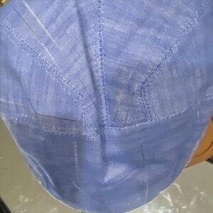 Textured Blue Hat with Grid Pattern